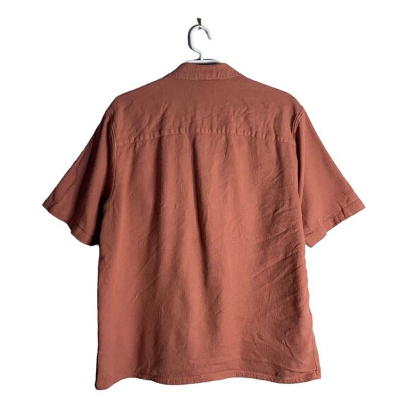 DJab Men's Coral Button-Down 100% Organic Cotton Short Sleeve Shirt - Picture 4 of 8